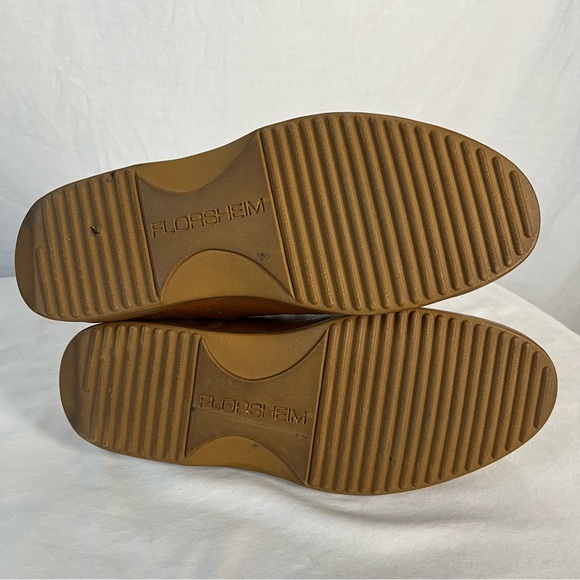 Vintage 70s Florsheim Comfortech men’s 9EEE beige leather derbies rubber soles - Picture 10 of 16